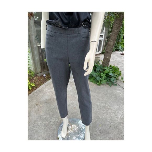 Esprit Brushed Grey High Waist Ankle Pants Trousers 4 Pocket Sz 10 - Picture 3 of 16
